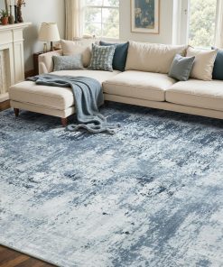 Alternative view of 6x9 Ft Large Area Rugs for Living Room. Soft Non-Slip Washable Rugs Modern Abstract Pattern Carpet for Bedroom Indoor Floor Nursery Home Decor (Blue)